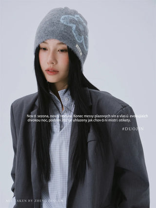 flower jacquard beanie