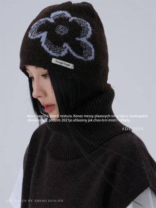flower jacquard beanie