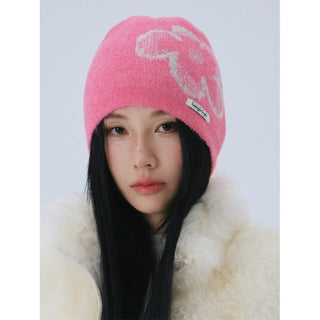 flower jacquard beanie