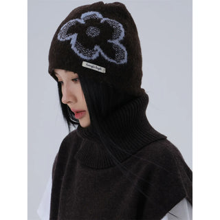 flower jacquard beanie