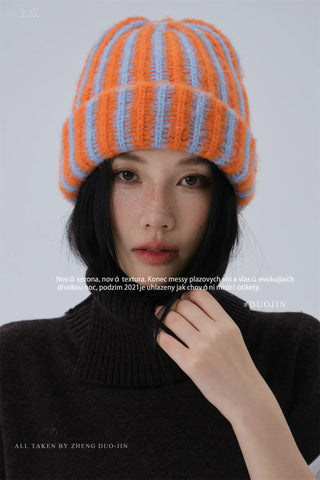 sunset orange beanie