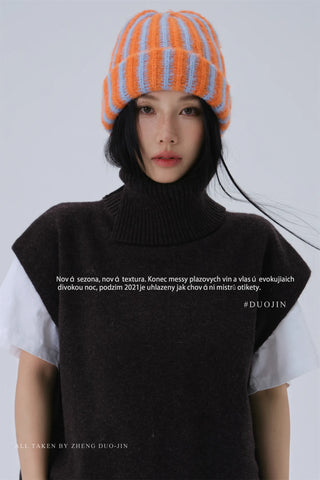 sunset orange beanie