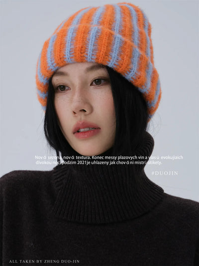 sunset orange beanie