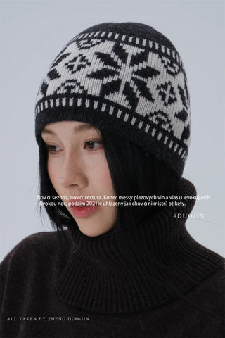 vintage jacquard beanie