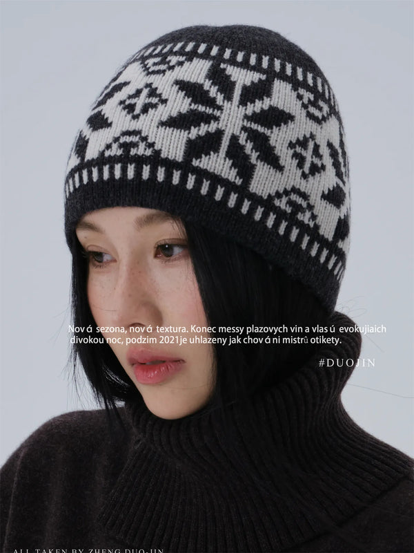vintage jacquard beanie