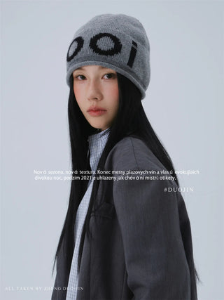 letters knit beanie