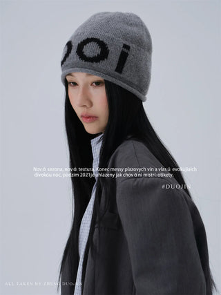 letters knit beanie