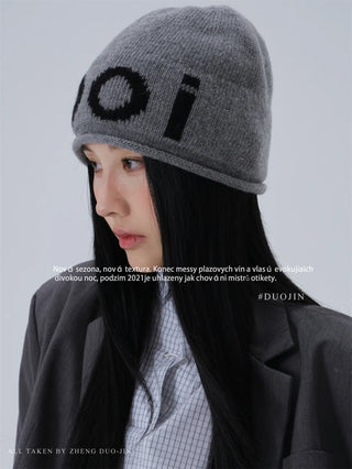 letters knit beanie