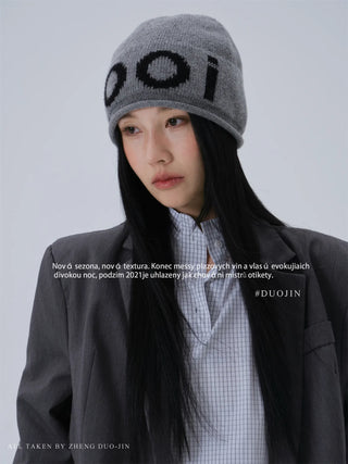 letters knit beanie