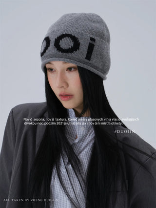 letters knit beanie