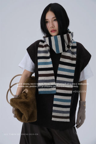 wool stripe scarf