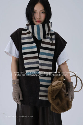 wool stripe scarf
