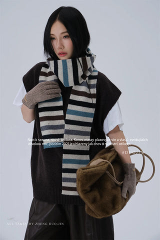 wool stripe scarf