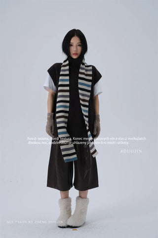 wool stripe scarf