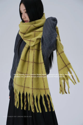plaid mohair scarf