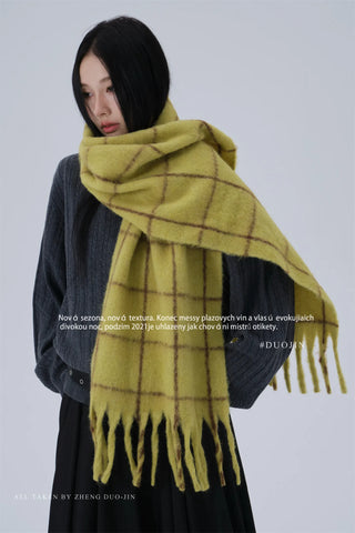 plaid mohair scarf
