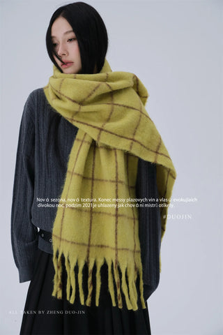 plaid mohair scarf