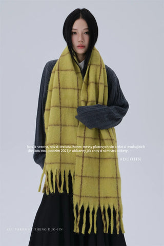plaid mohair scarf