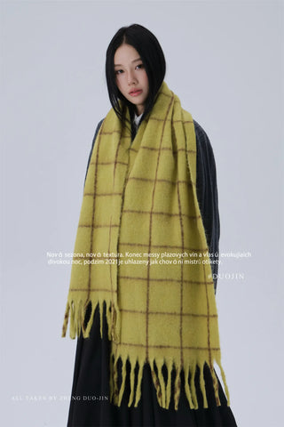 plaid mohair scarf