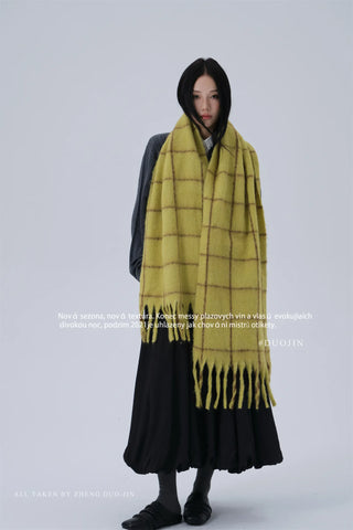plaid mohair scarf