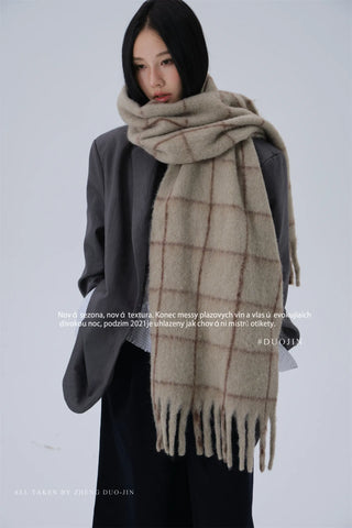 plaid mohair scarf