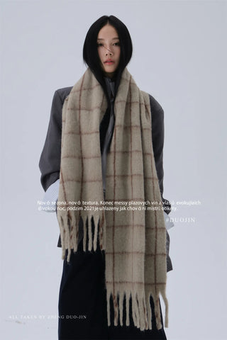 plaid mohair scarf