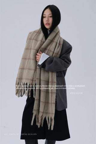 plaid mohair scarf