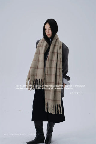 plaid mohair scarf