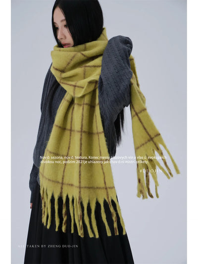 plaid mohair scarf