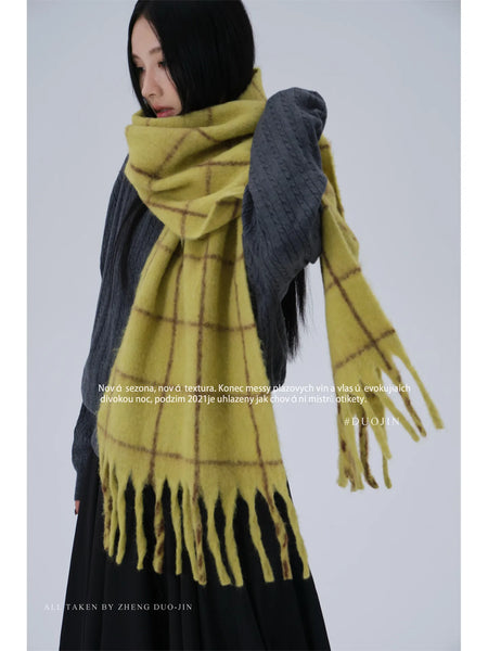plaid mohair scarf