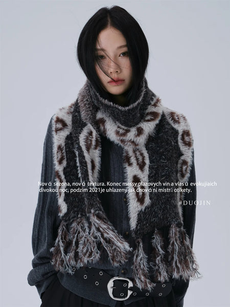 leopard velvet scarf