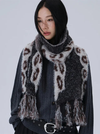 leopard velvet scarf