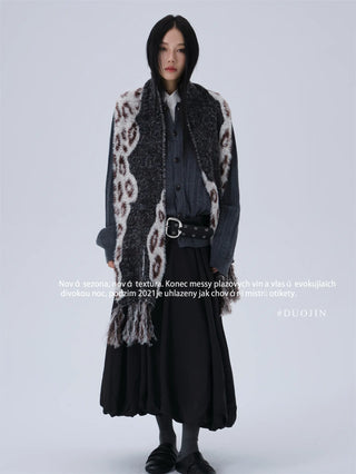 leopard velvet scarf