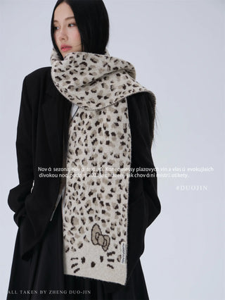 cat leopard scarf