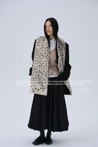 cat leopard scarf
