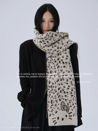 cat leopard scarf