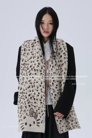 cat leopard scarf