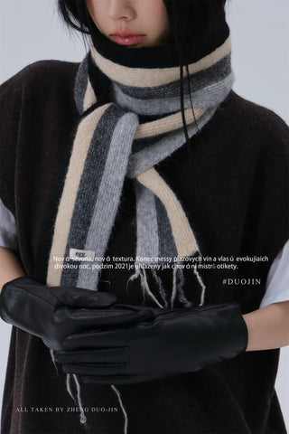 striped narrow scarf