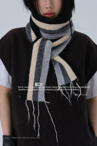 striped narrow scarf