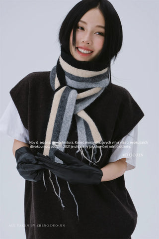 striped narrow scarf