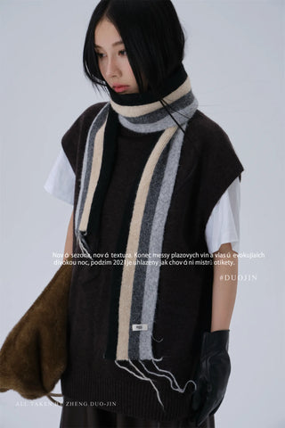 striped narrow scarf