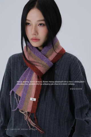 striped narrow scarf