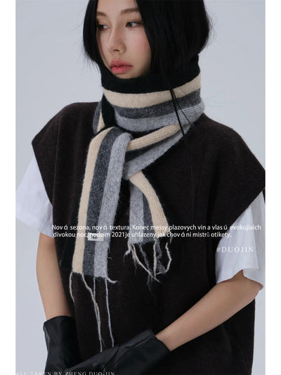 striped narrow scarf