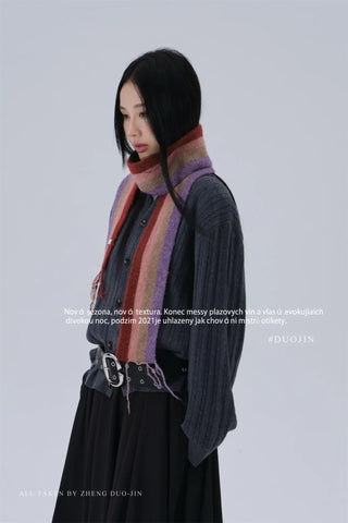 striped narrow scarf