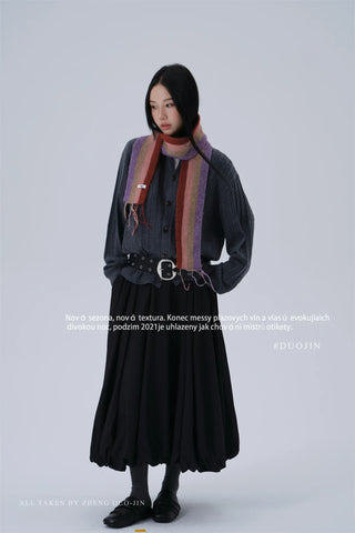 striped narrow scarf