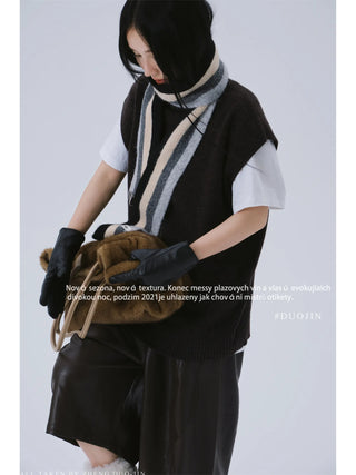 striped narrow scarf