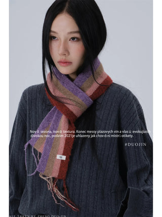 striped narrow scarf