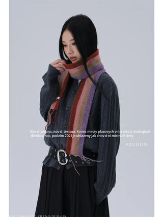 striped narrow scarf