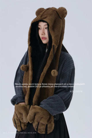 bear hooded set