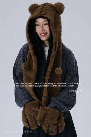 bear hooded set